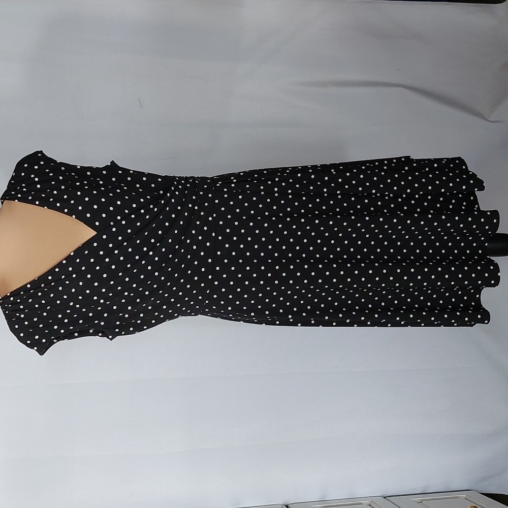 ELLEN TRACY polka dot, sleeveless dress. Size 12. Worn once, like new.